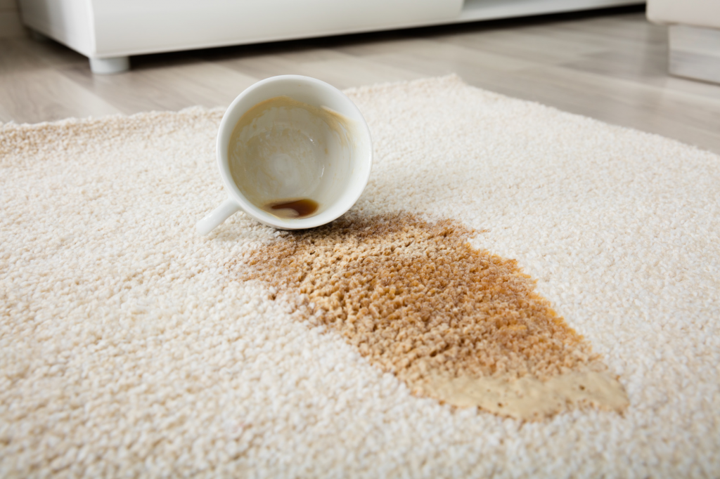 Remove food stains and drink stains from carpets