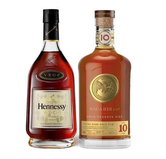 Hennessy Cognac & Bacardi 10 Yr Rum Combo Package