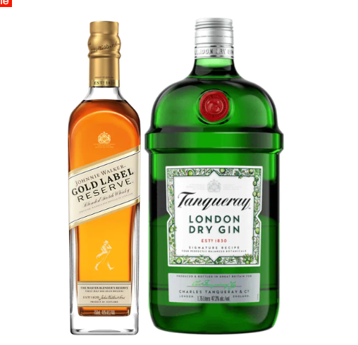 Johnnie Walker Scotch & Tanqueray London Gin Combo Package